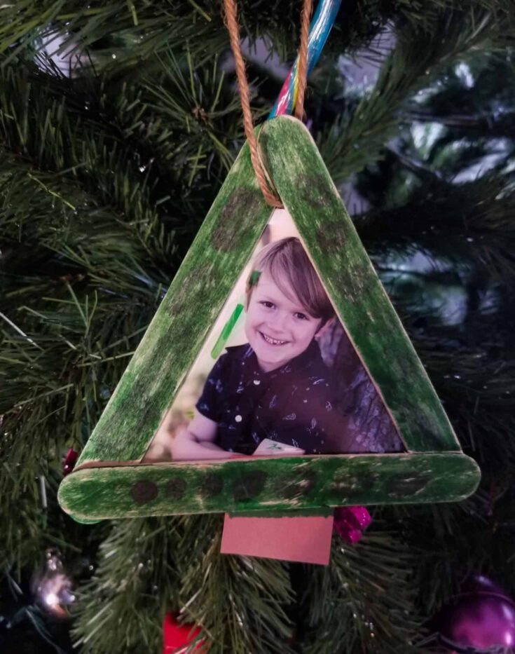 Popsicle Stick Christmas Tree Ornament