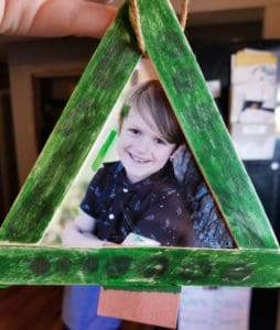 Handmade Christmas Tree Ornament Popsicle Stick Christmas Tree Photo Ornament