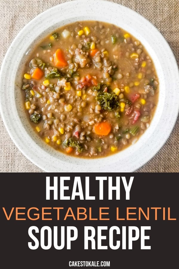 Simple Lentil Veggie Soup with Bacon
