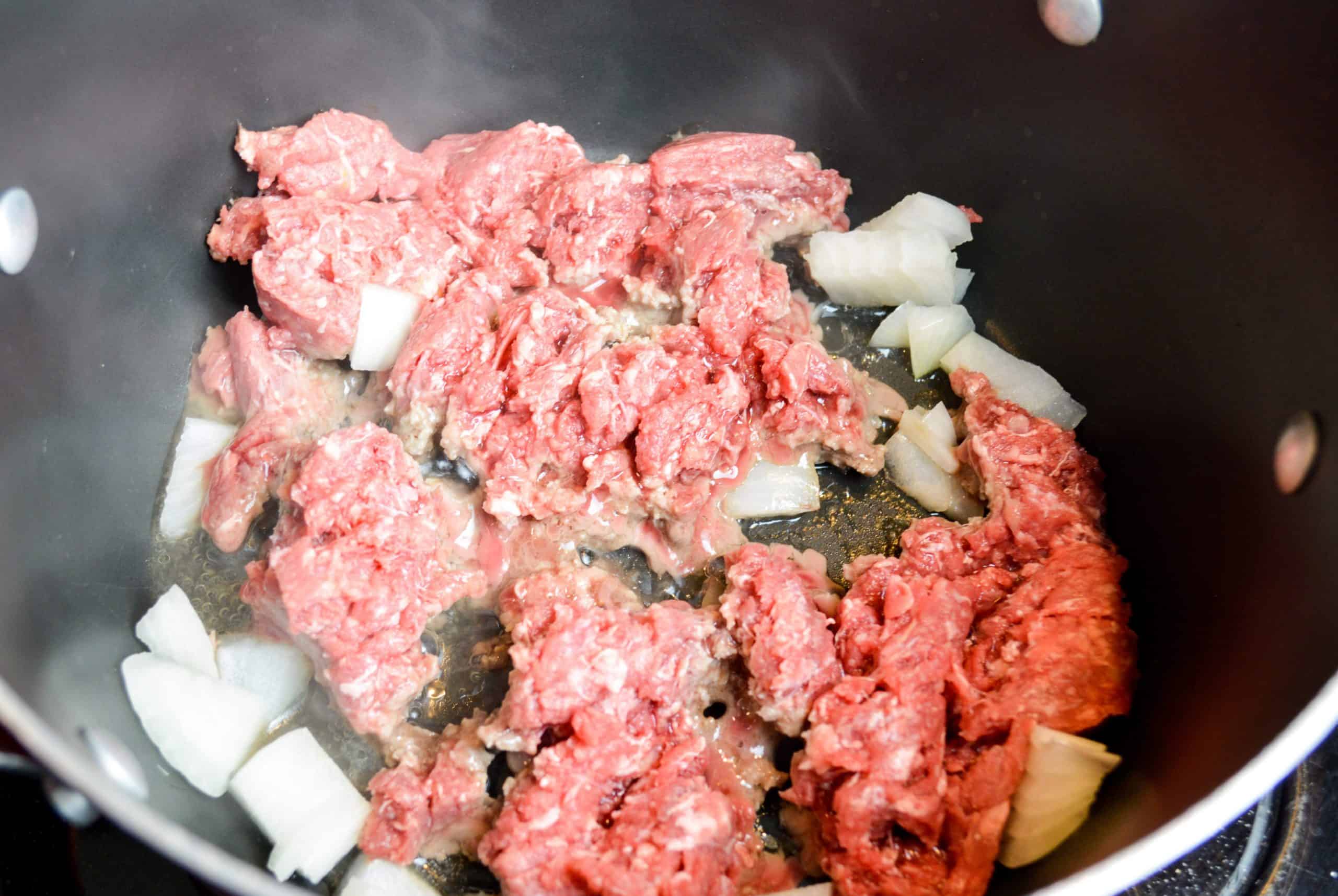 One Pot Taco Spaghetti step one One Pot Taco Spaghetti
