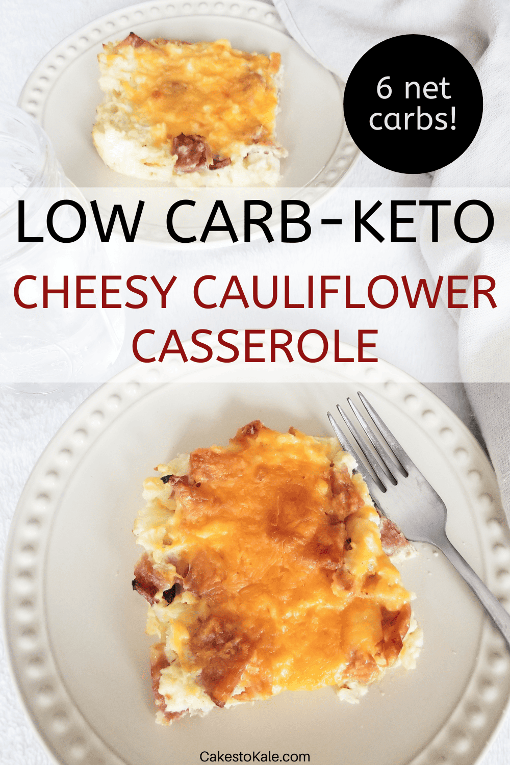Low carb keto cauliflower casserole with ham