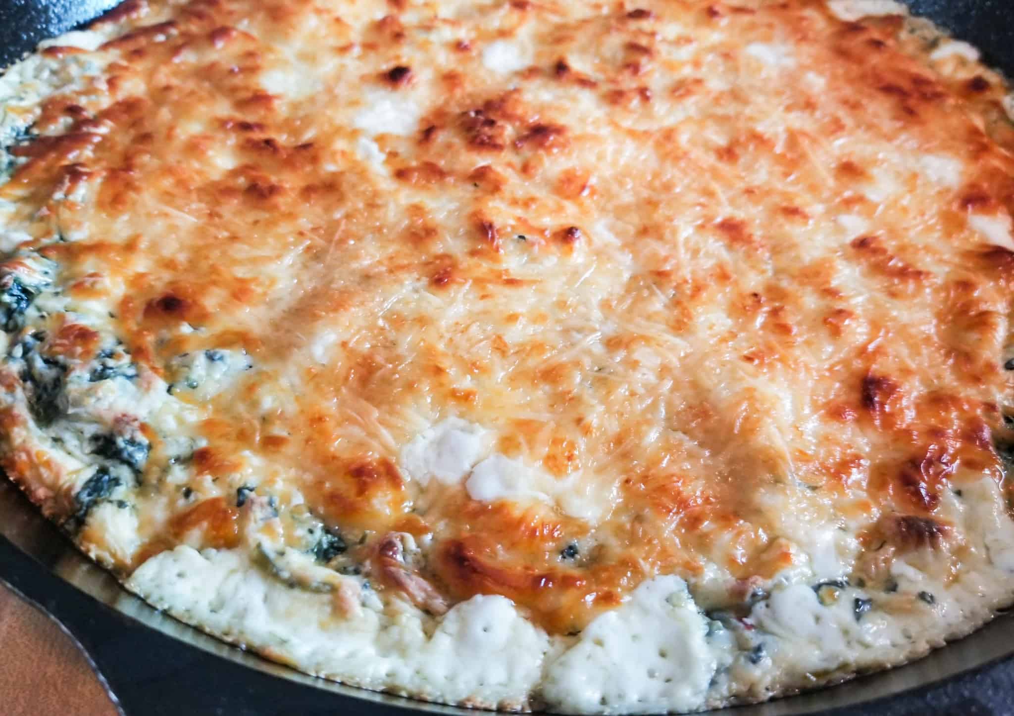 Spicy Skillet Spinach Artichoke Dip
