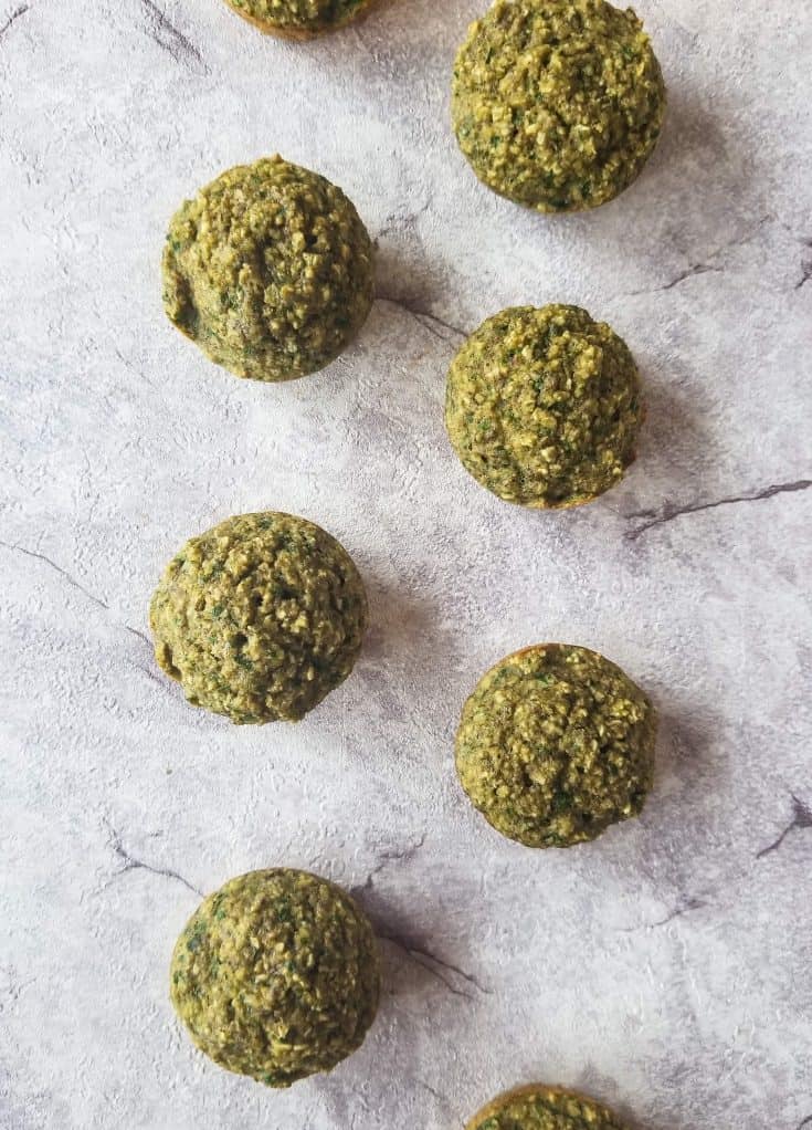 Gluten Free Mini Banana Spinach Muffins