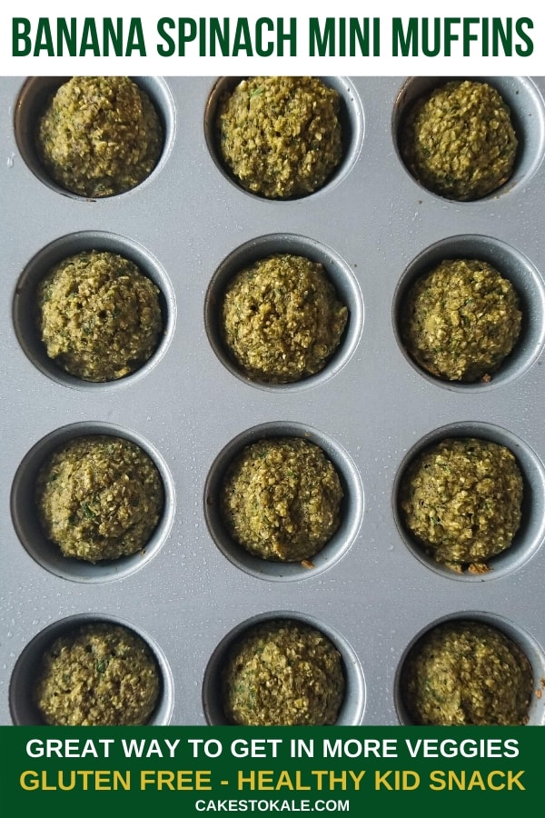 Gluten Free Mini Banana Spinach Muffins