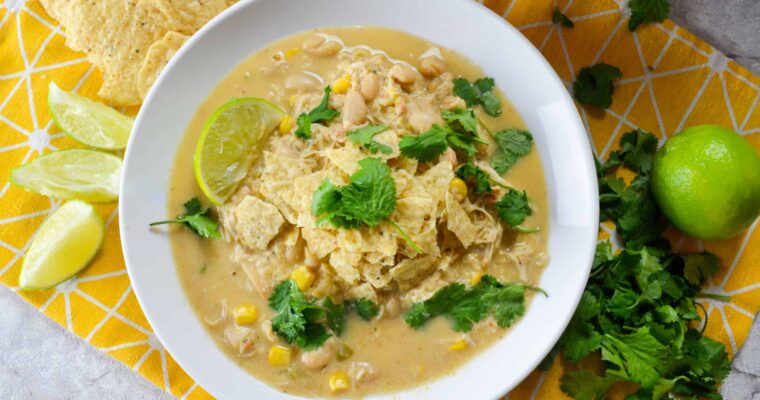 Deliciously Creamy White Chicken Chili- A healthier twist
