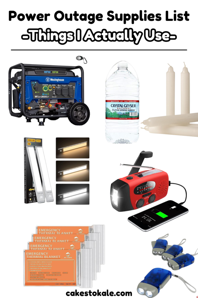Power outage supplies list